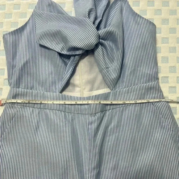 English Factory Cut-Out Bow Front Striped Jumpsuit (Size S) - Picture 14 of 15